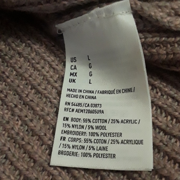 EUC American Eagle Women Bell Sleeve Mauve Sweater - Picture 9 of 9